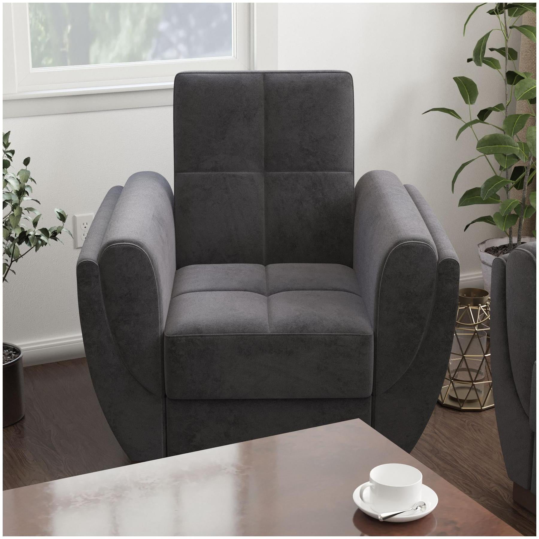 black fabric chair