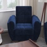 blue fabric chair