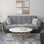 grey fabric sofa