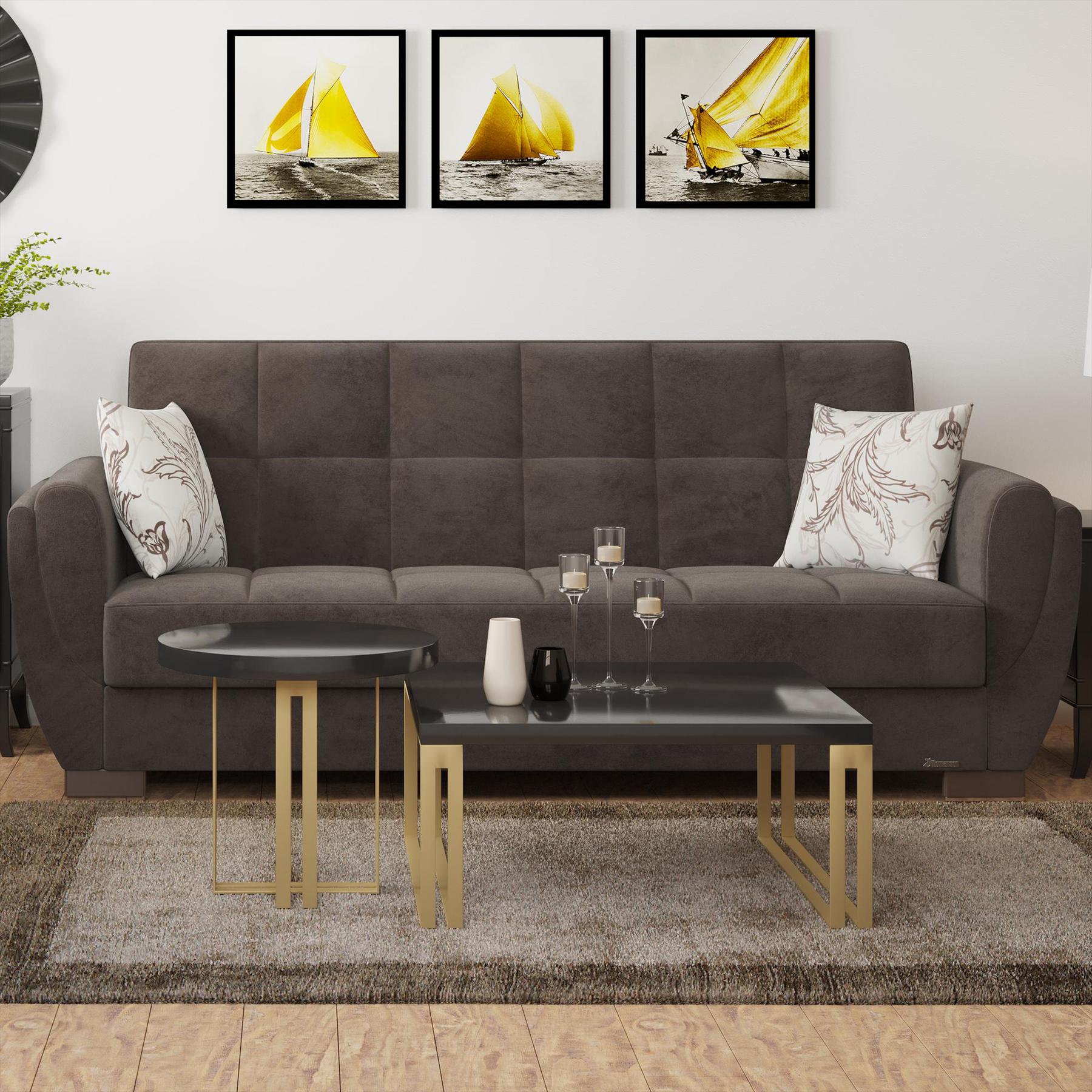 dark grey fabric sofa