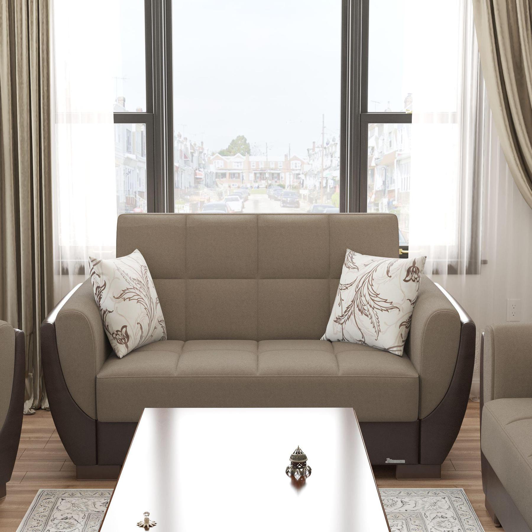 beige fabric sofa