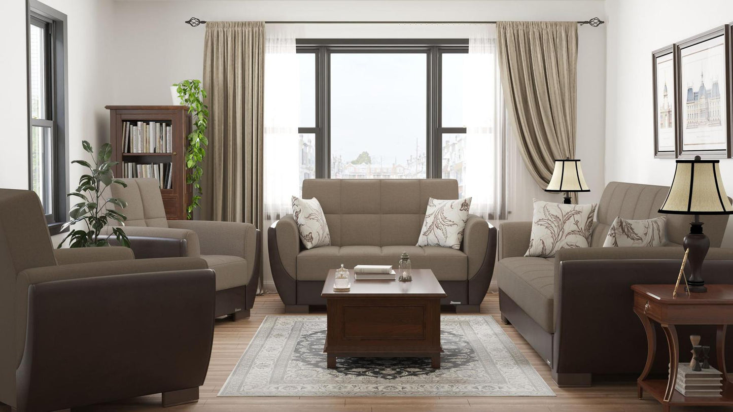 beige fabric sofa set