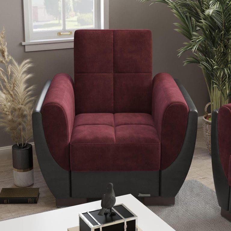 burgundy fabric chair