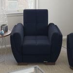 blue fabric chair