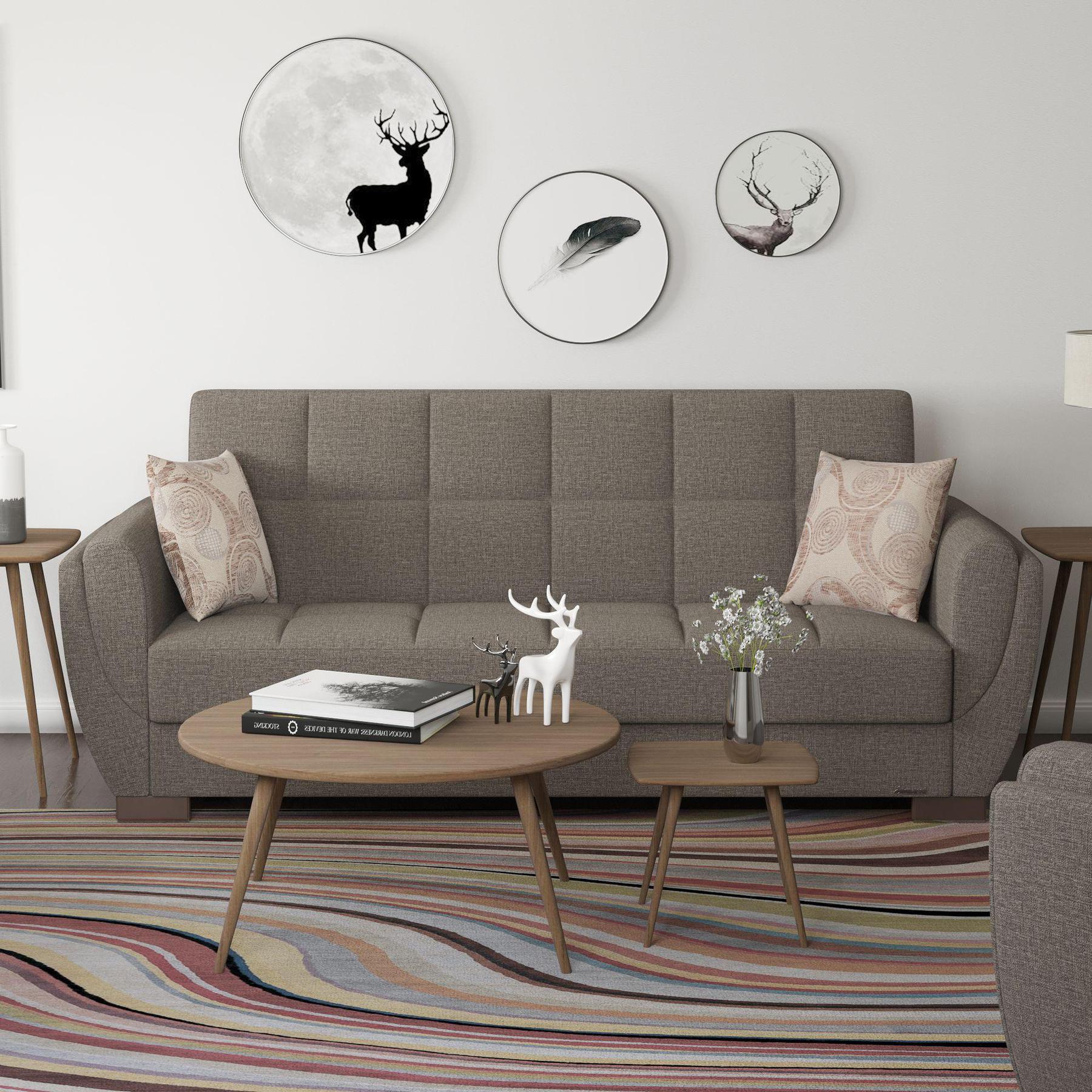 brown fabric sofa