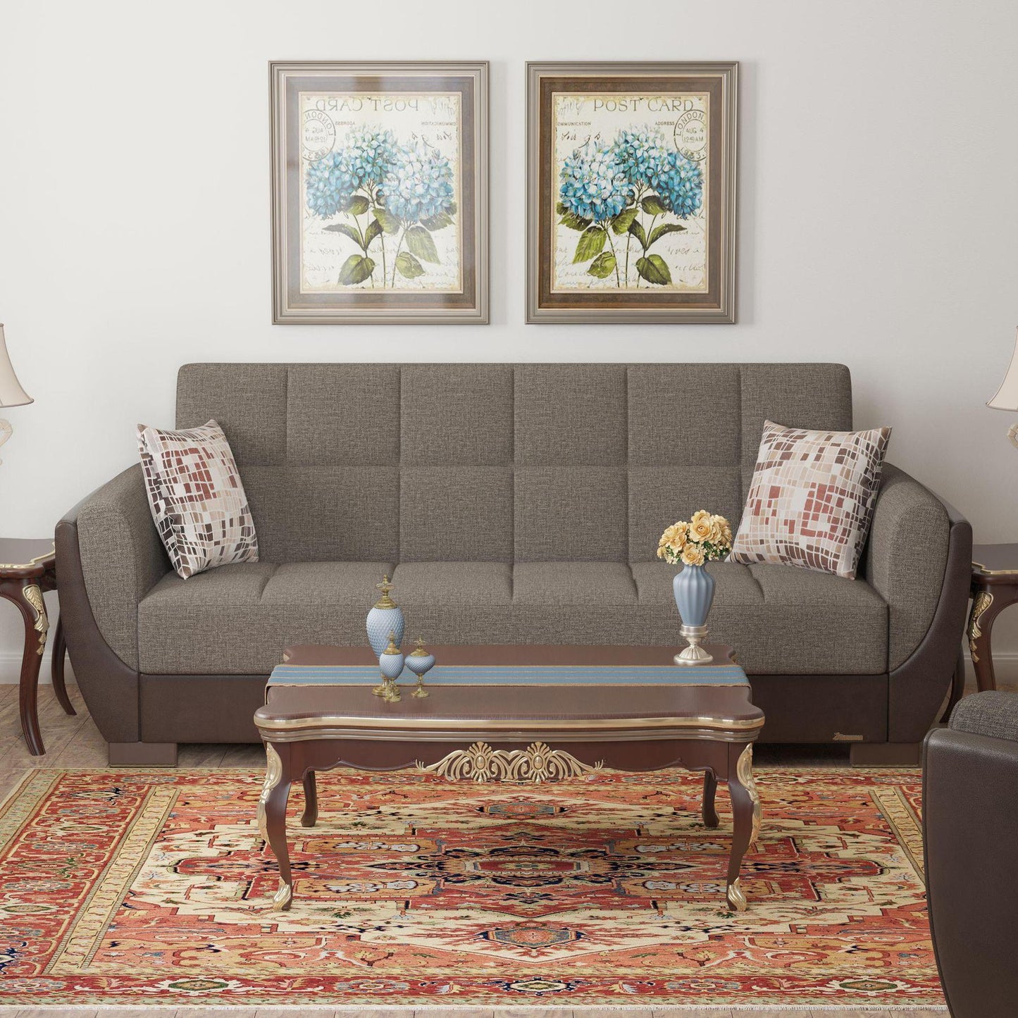 grey fabric sofa