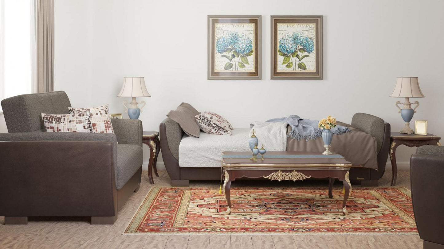 grey fabric sofa cum bed