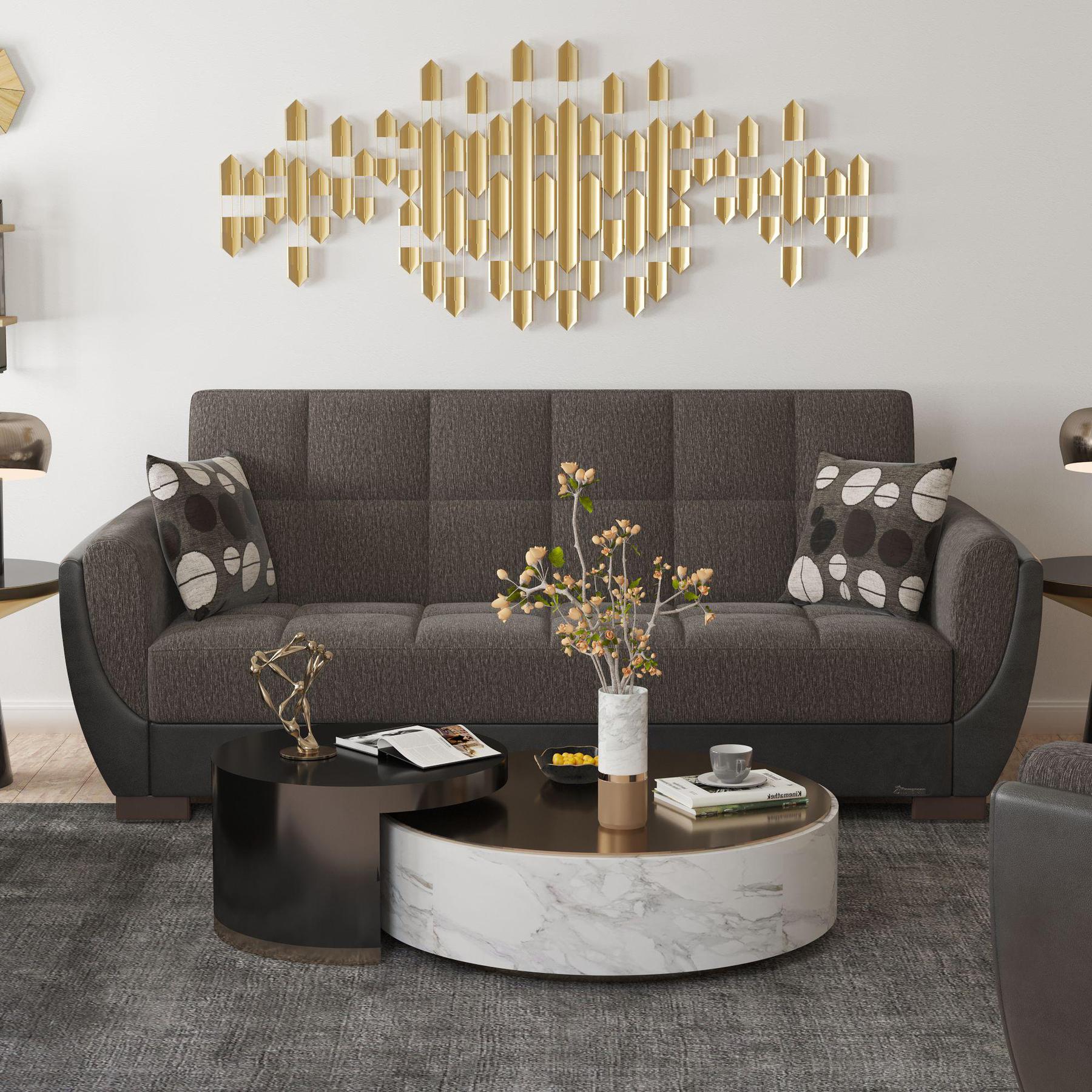 dark grey fabric sofa