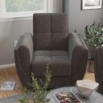 dark grey fabric chair