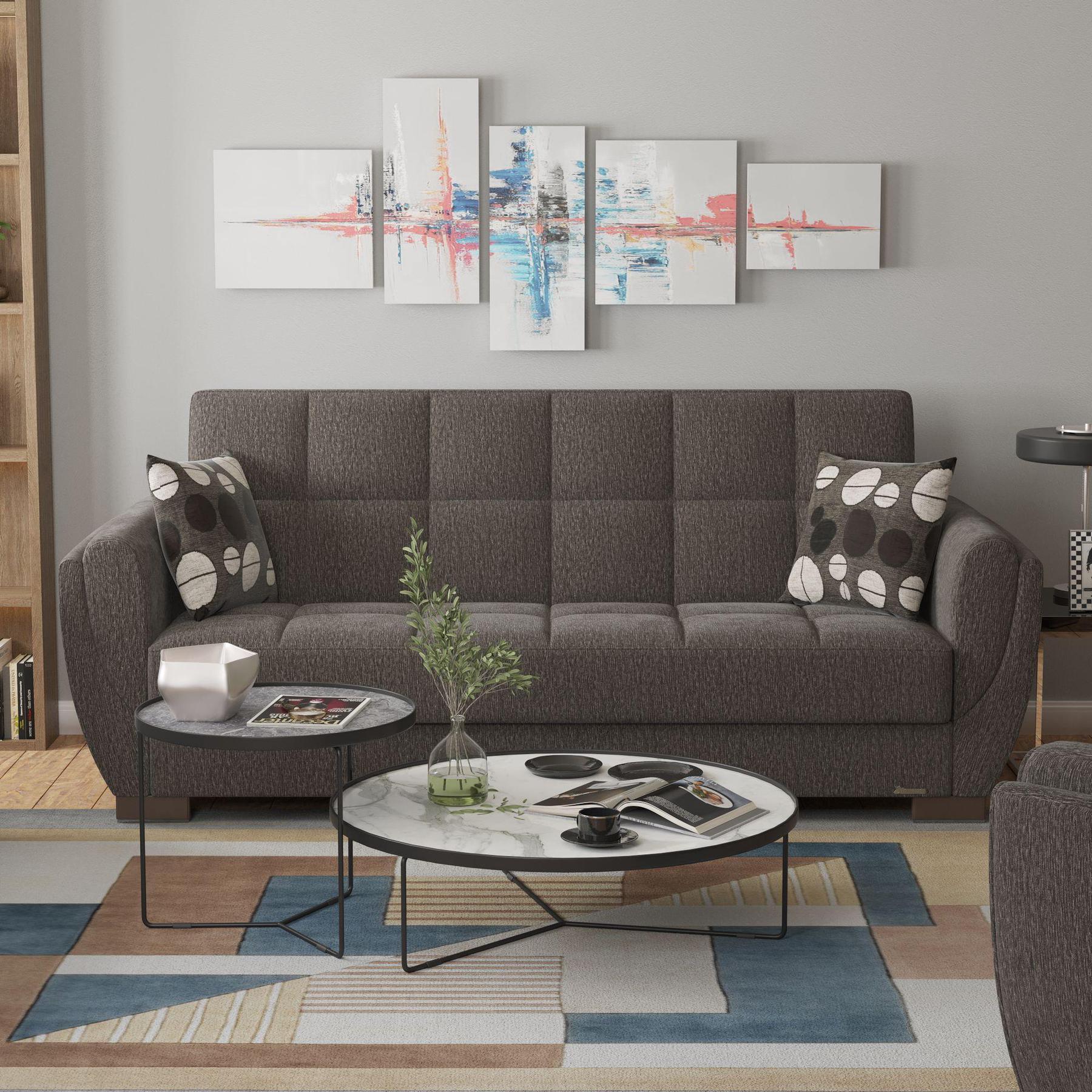 dark grey fabric sofa