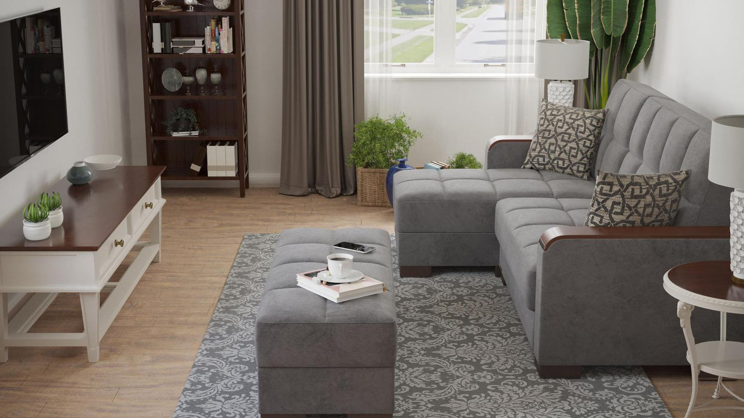 grey ottoman