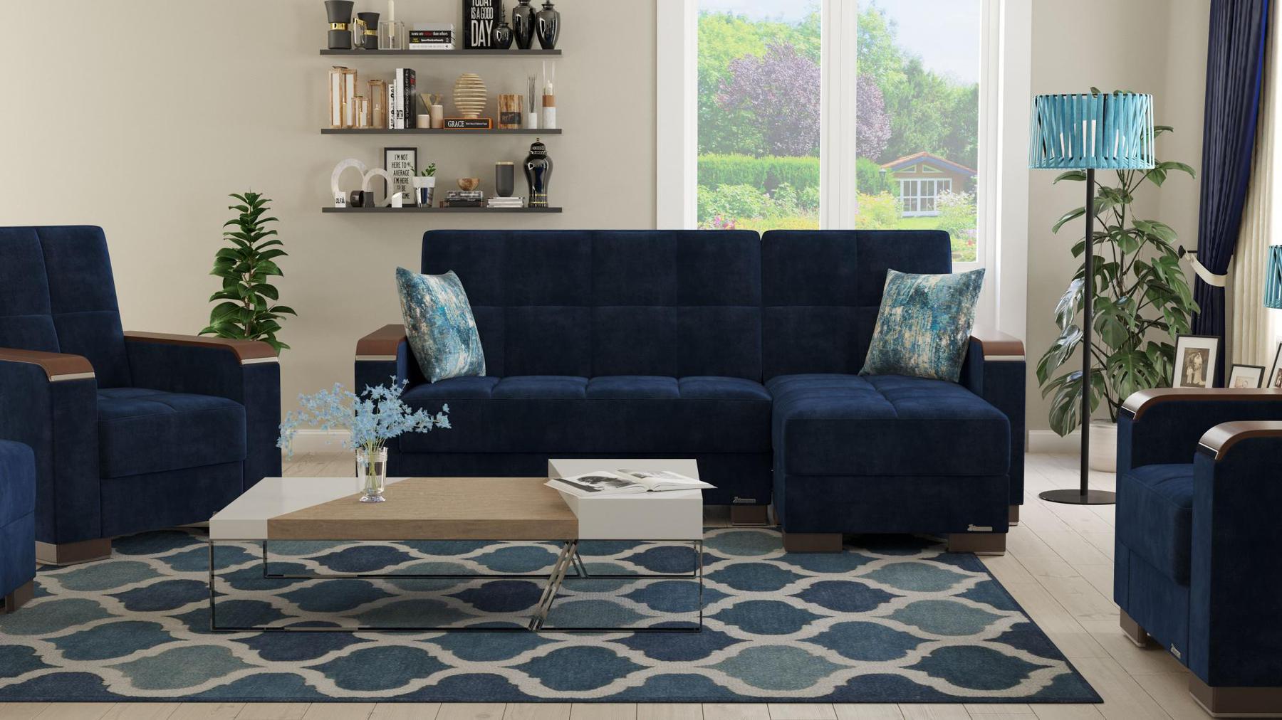 blue sofa sectional