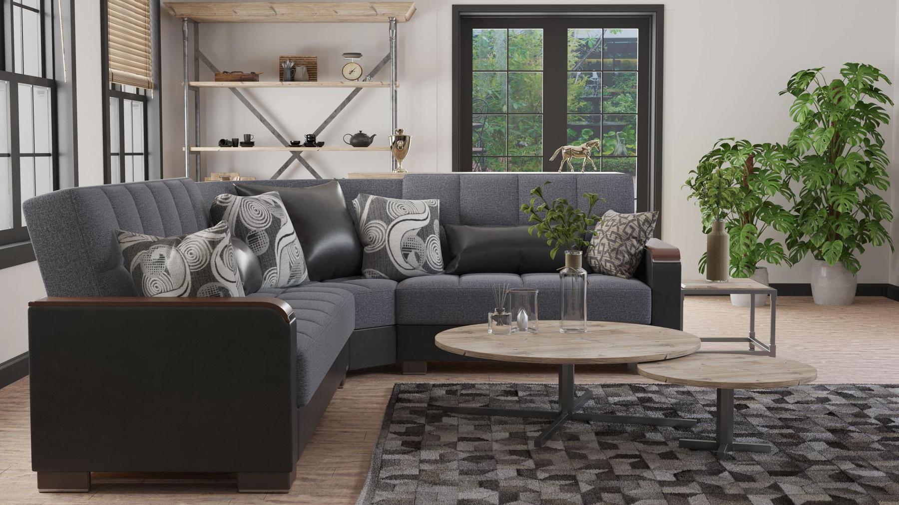 grey fabric sofa sectional