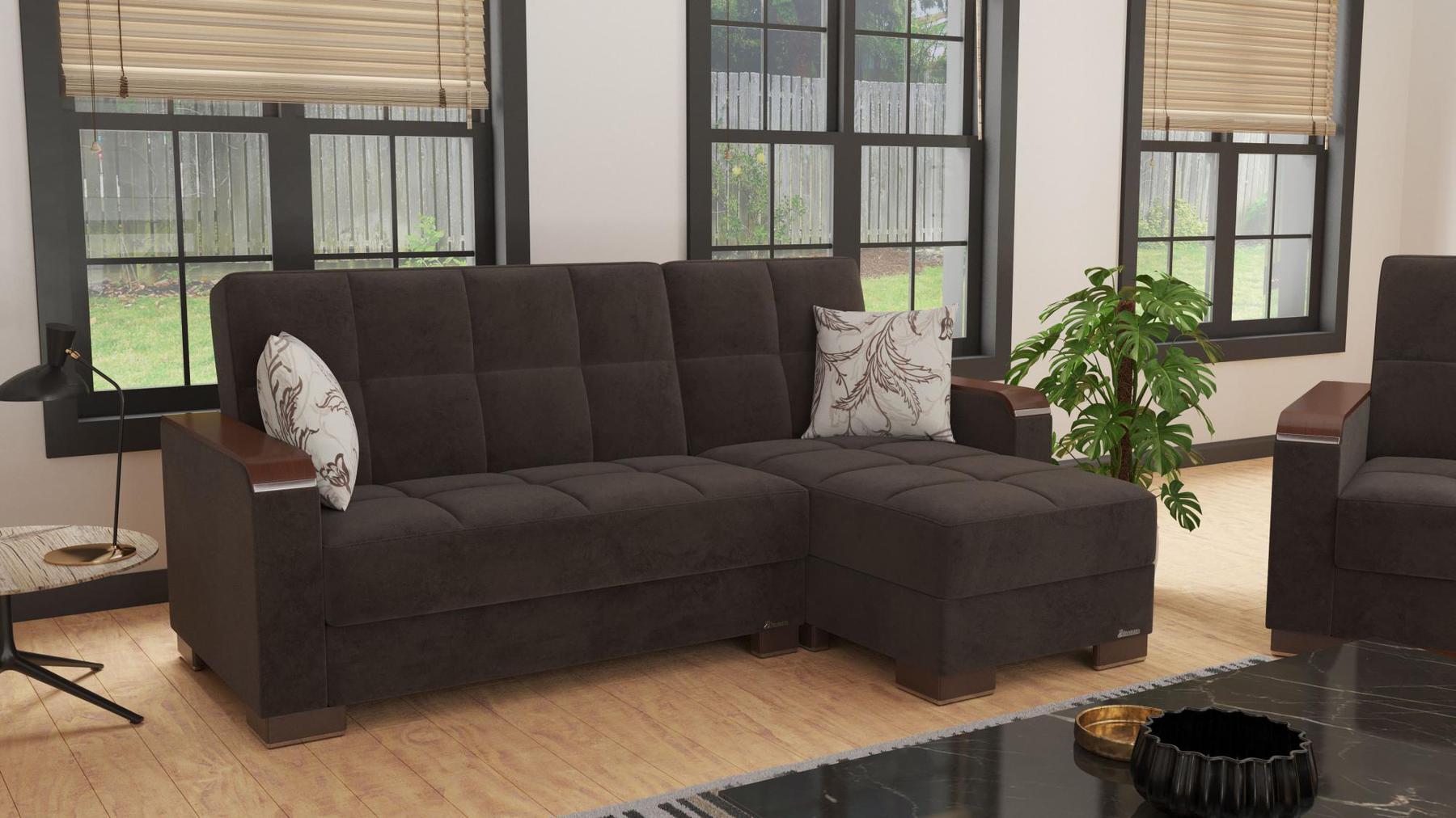 brown sectional