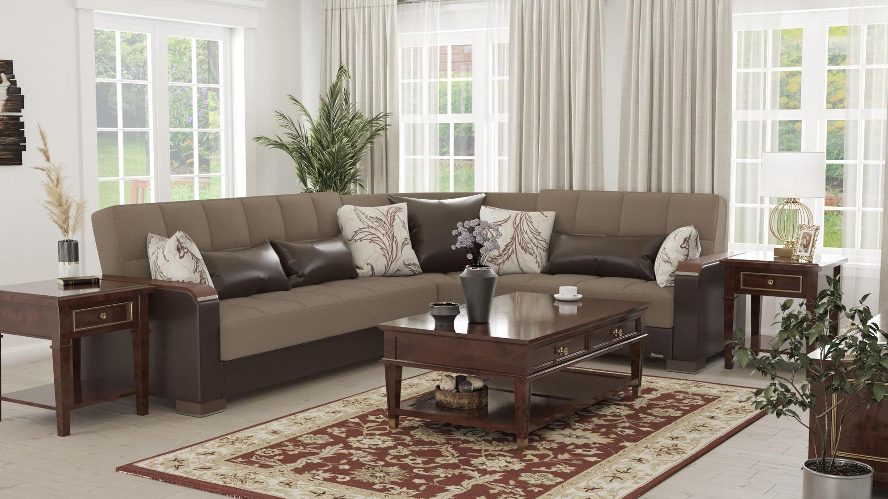 taupe fabric sofa sectional