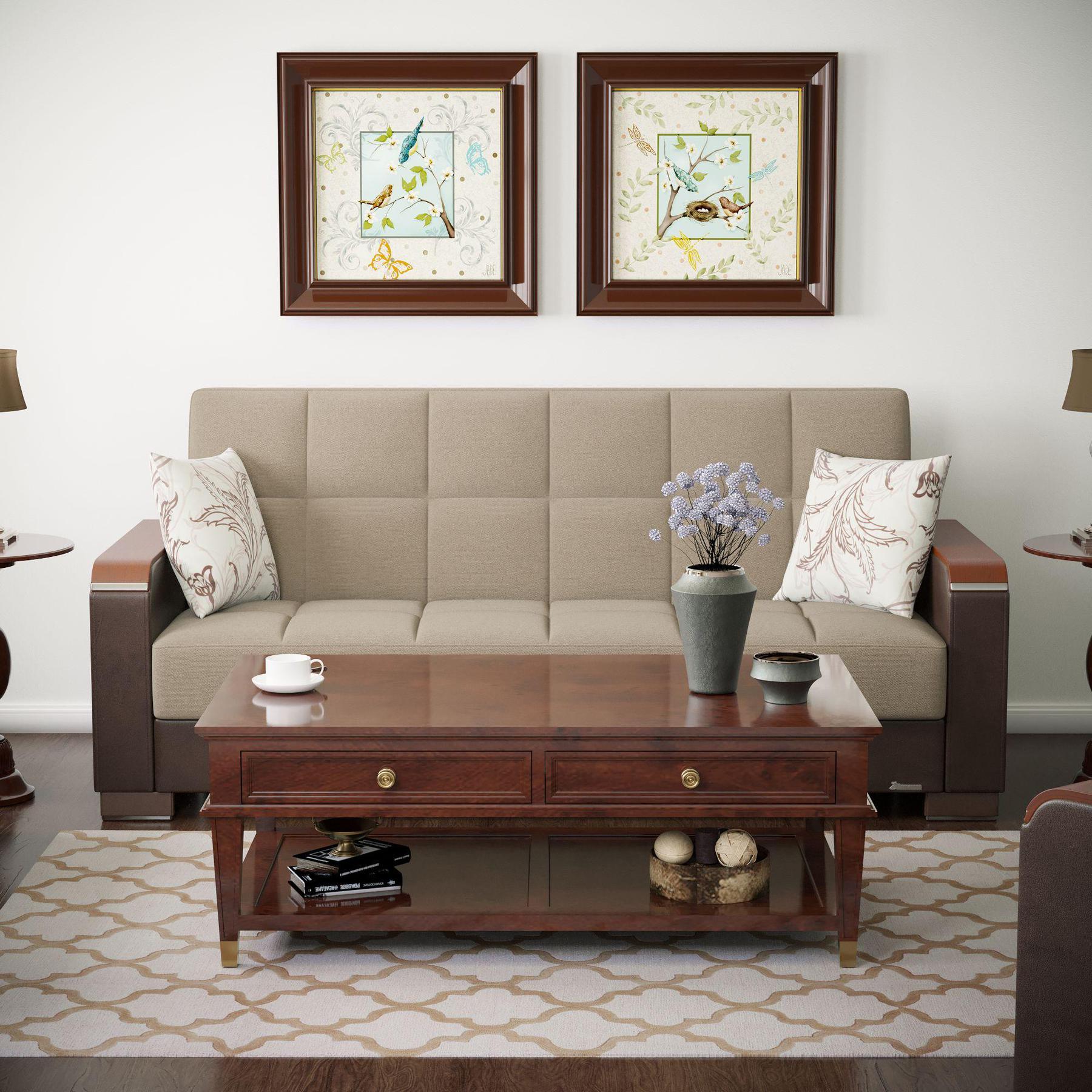 blue fabric sofa 