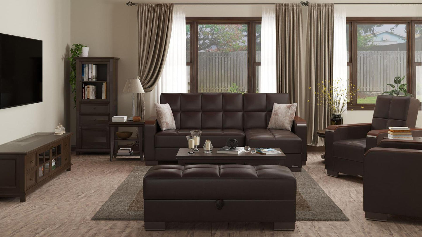 dark brown leather sofa sectional