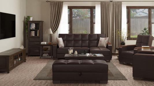 dark brown leather sofa sectional