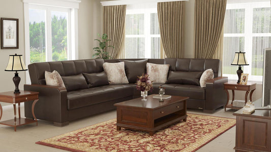 dark brown leather sofa sectional