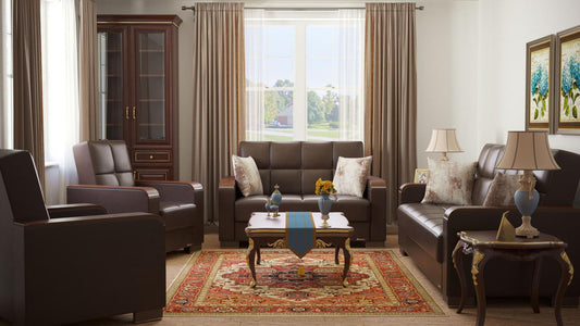 brown leather sofa set
