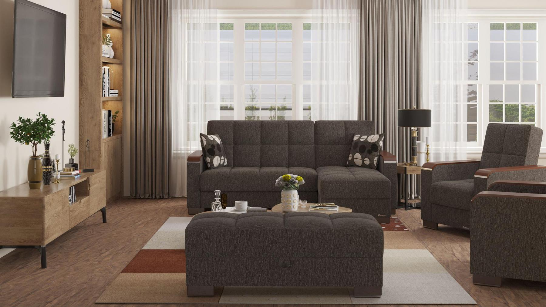 brown fabric sofa sectional