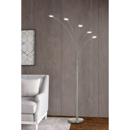 silver floor lamp