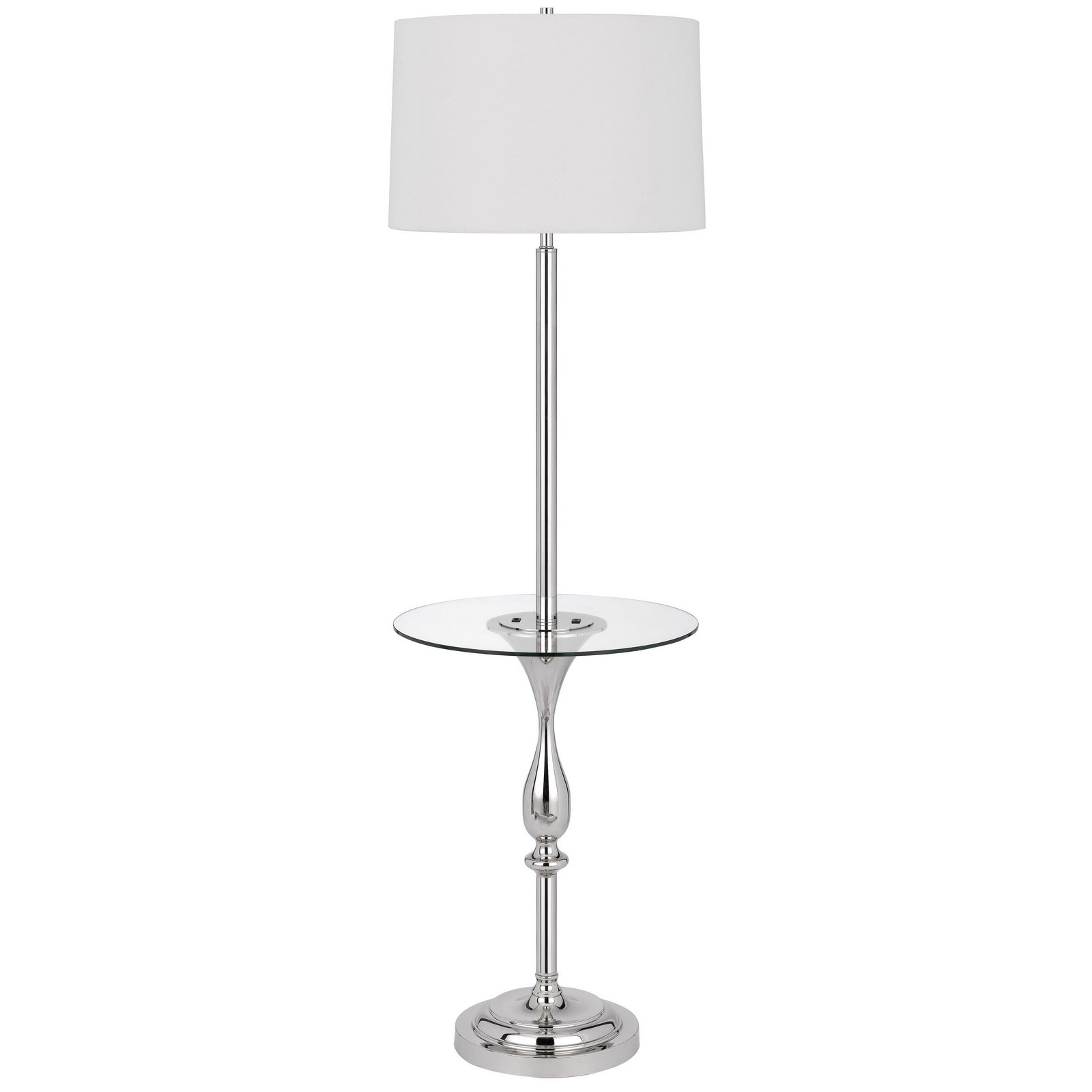silver floor lamp
