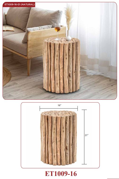 natural end table