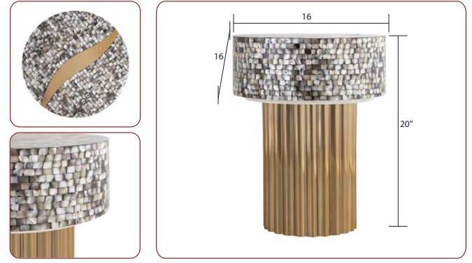 gold end table