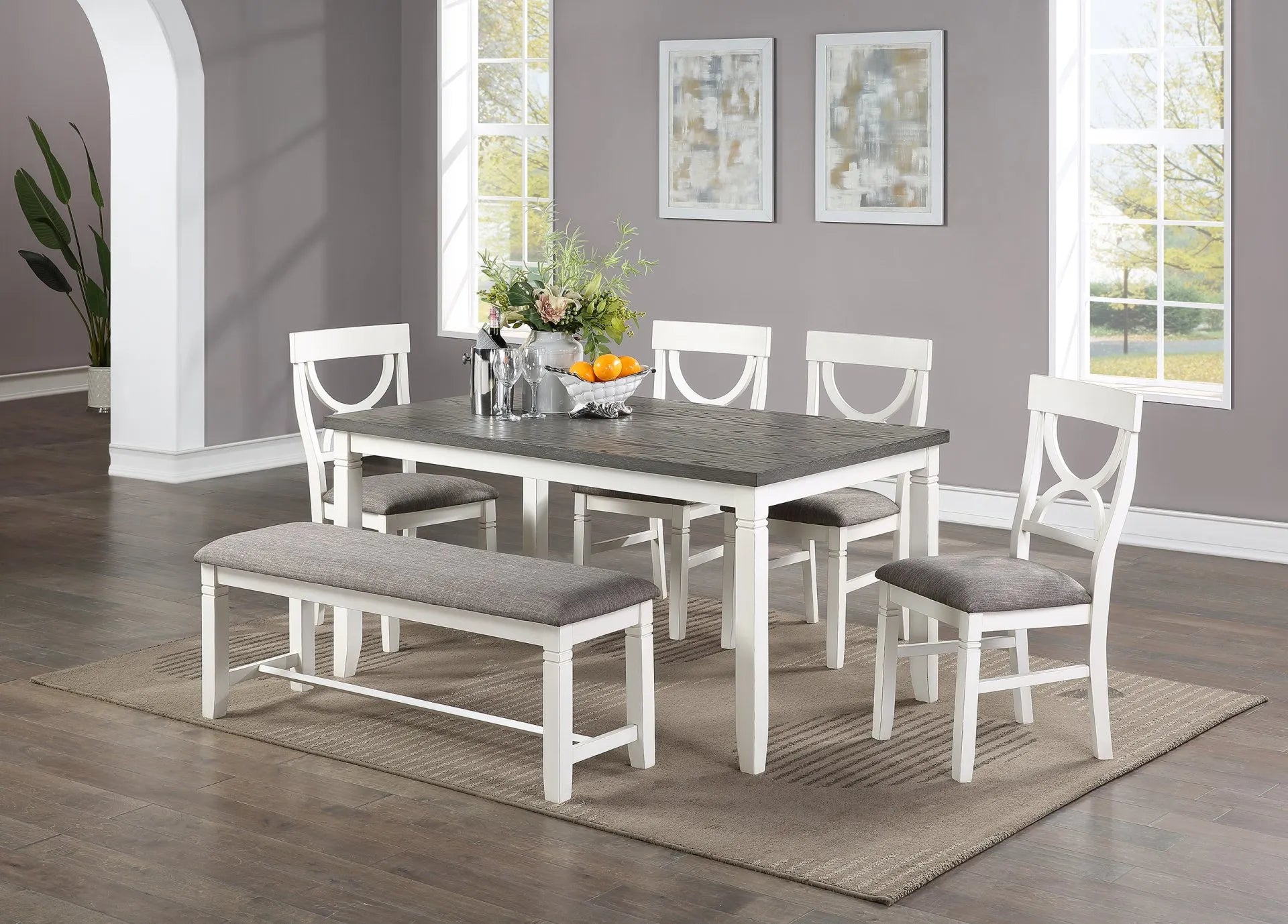 white dining set