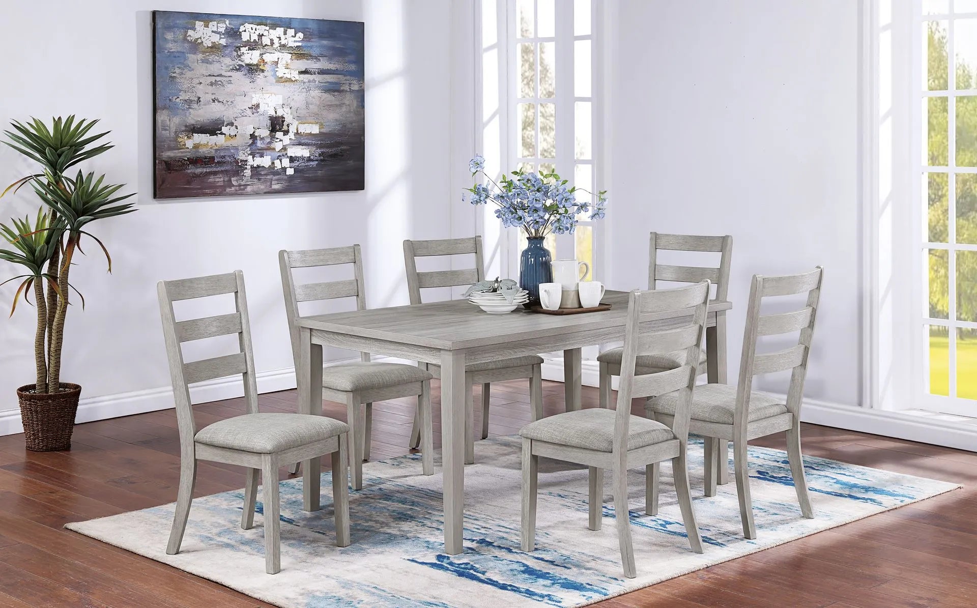 light grey dining set