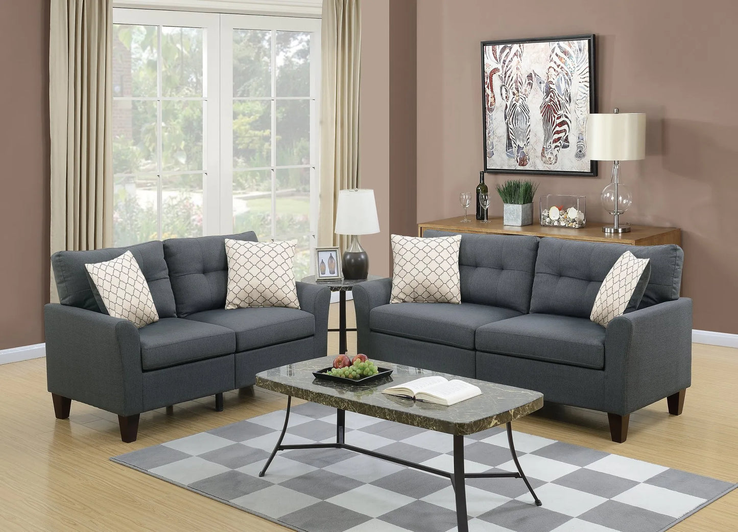 charcoal sofa set