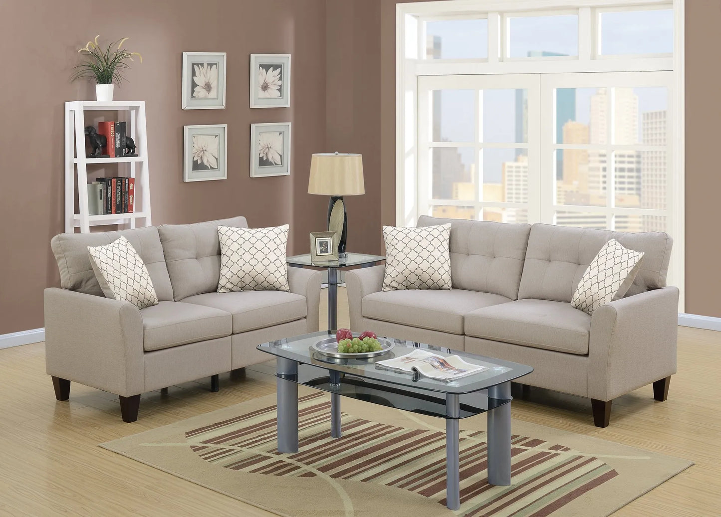 beige sofa set