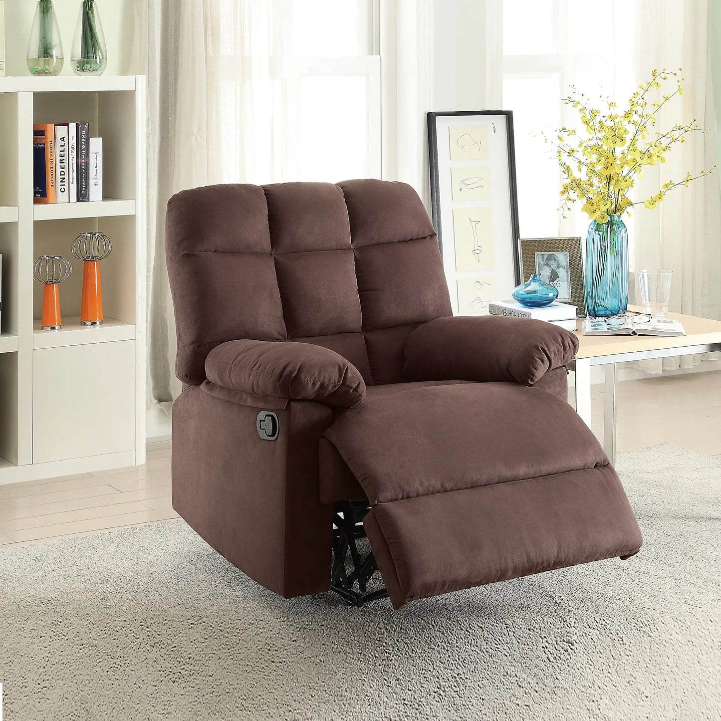 chocolate fabric recliner chairs