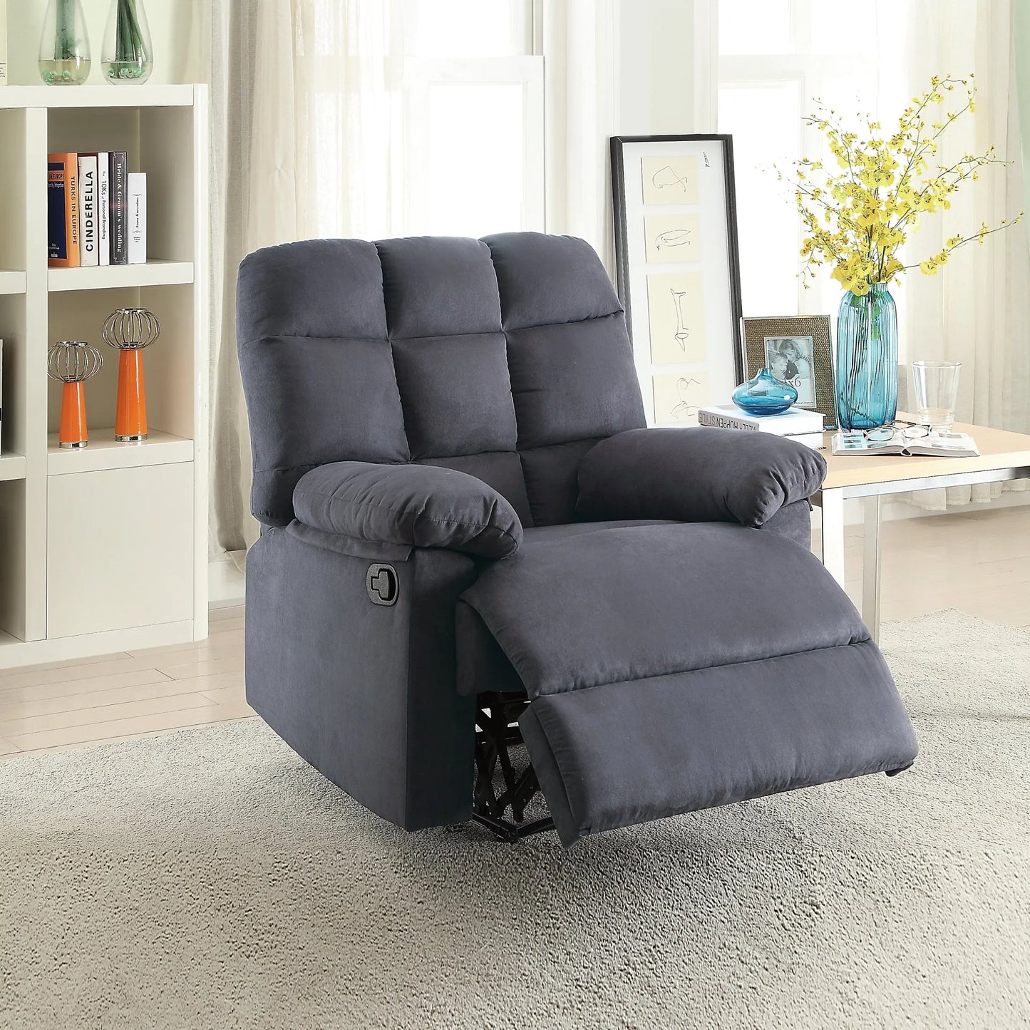 grey fabric recliner chairs