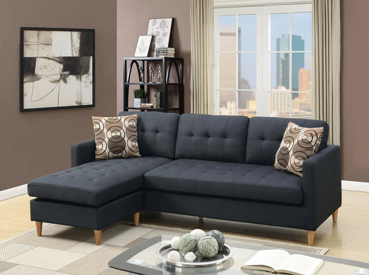 black fabric sofa sectional