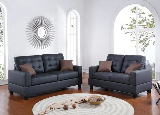 black sofa set