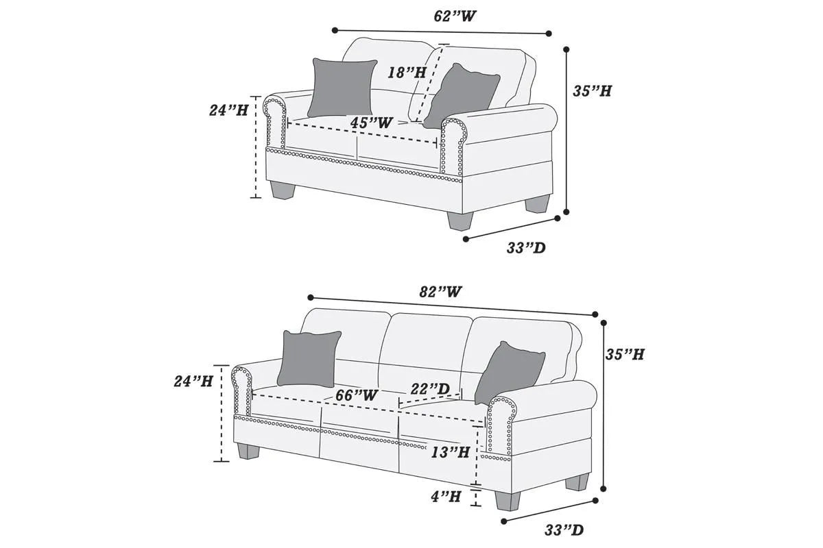 Espresso sofa set