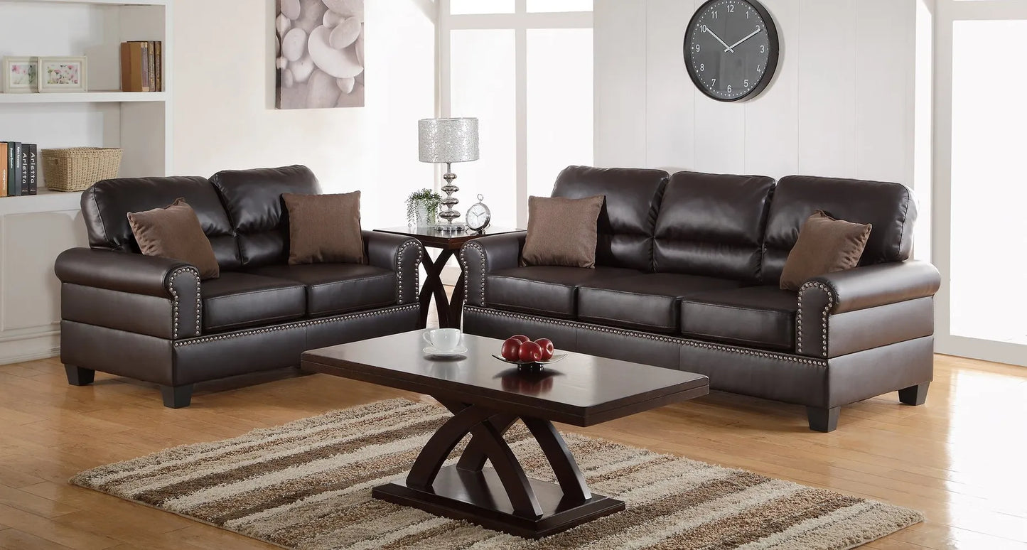 Espresso sofa set