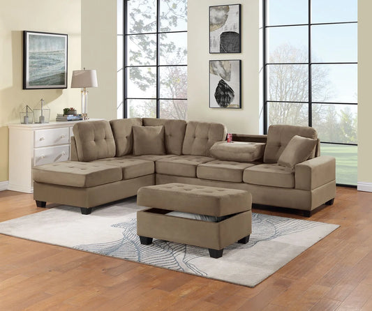 saddle fabric sofa sectional