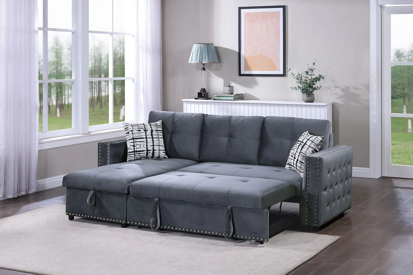 grey fabric sofa sectional