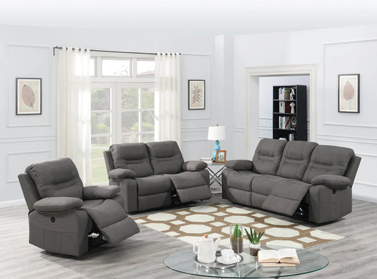 slate blue leather recliner sofa set