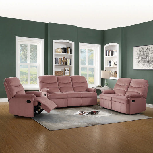 blush pink leather recliner sofa set