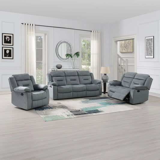 dark grey leather recliner sofa set