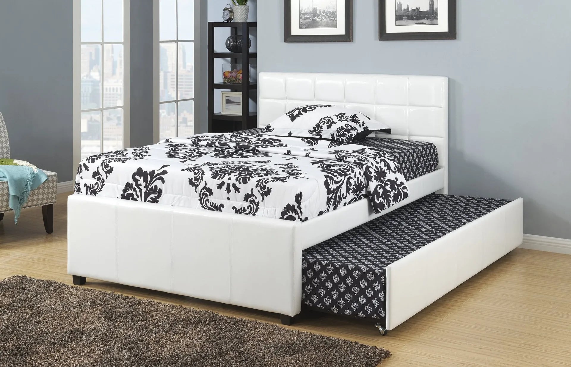 white single bed