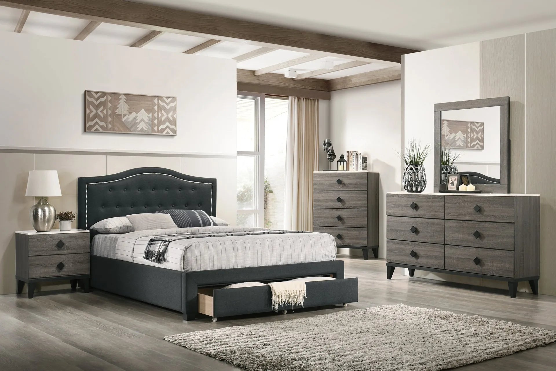 charcoal bedroom set