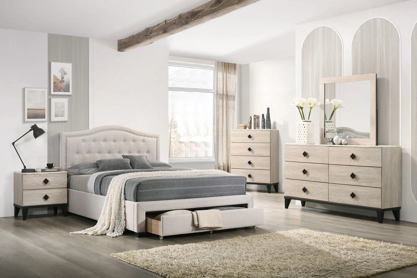 light brown bedroom set