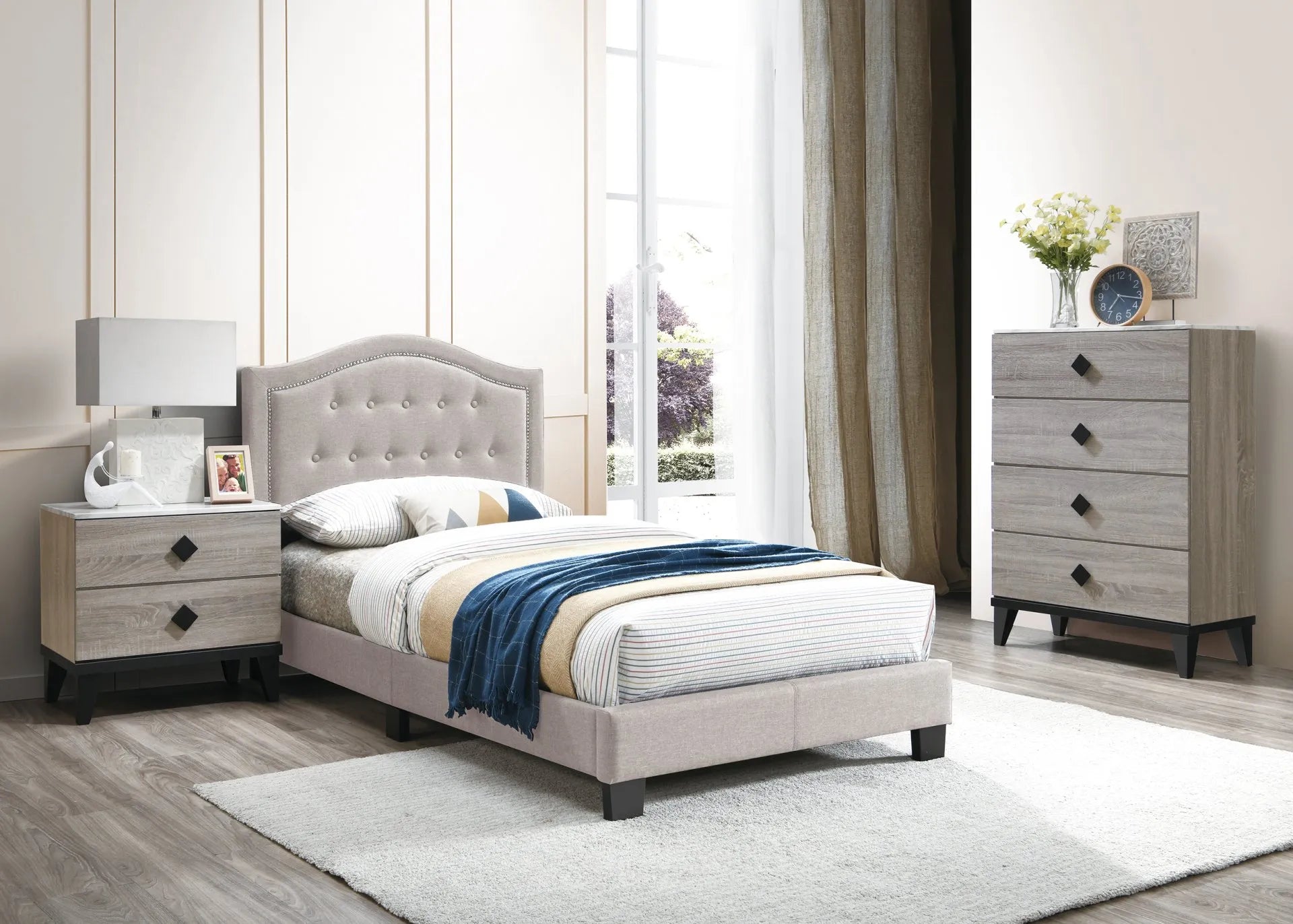 light brown bedroom set