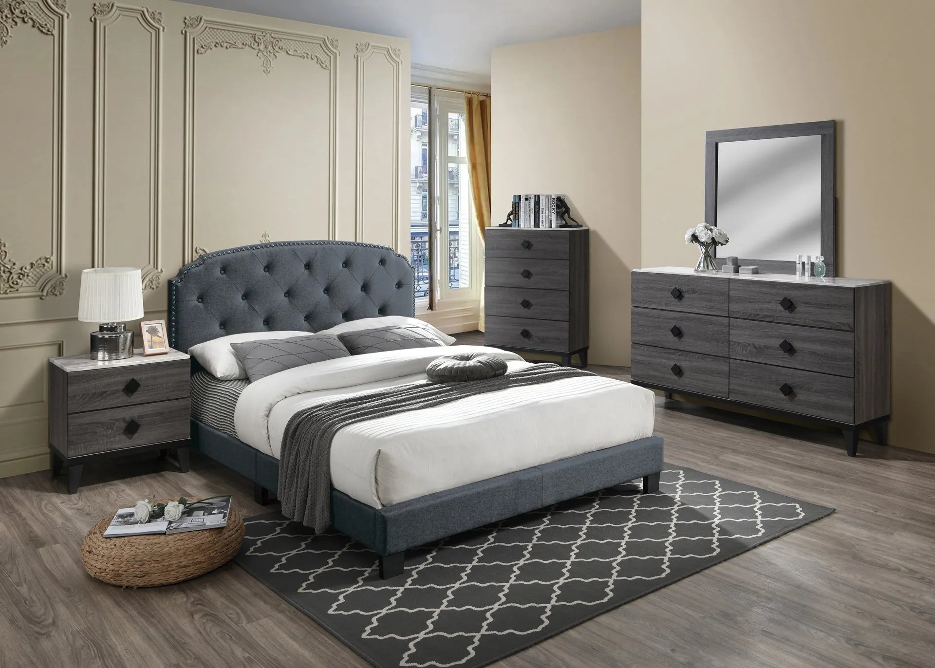 charcoal bedroom set