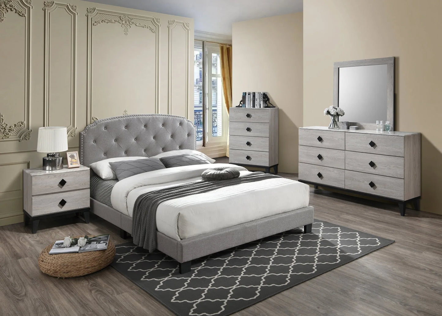 light grey bedroom set